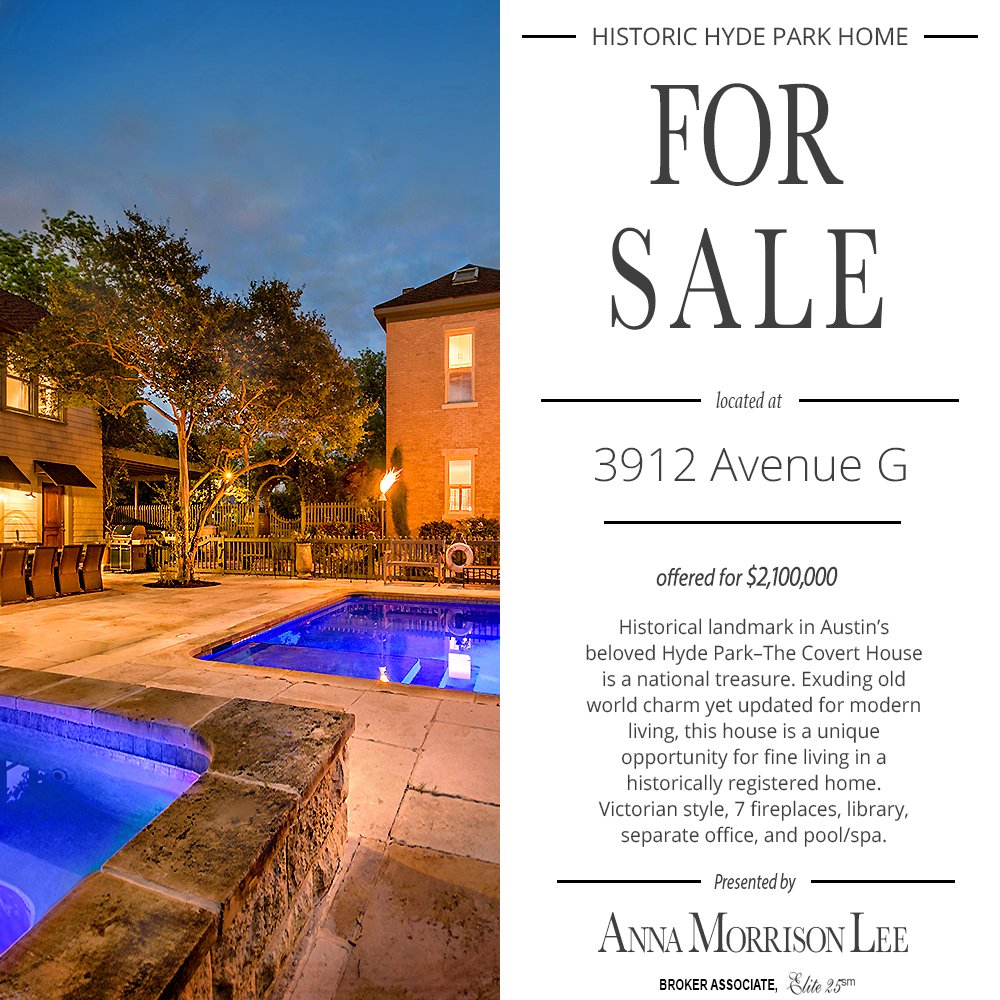 AnnaMorrisonLee's tweet photo. Historic Hyde Park is a neighborhood which has been on the top list for families for years. This home has 4 bedrooms, 4 bathrooms plus 1 half bath with over 5,000sf. I would love to show you this gem. Call me today! #coverthouse #elite25austin https://t.co/tBGk5jQvF2