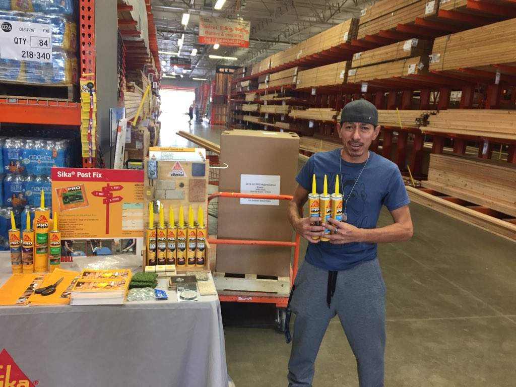 Today having a Sika Pk at the Fontana Home Depot 1857. Stars of today’s PK are Sikaflex Construction Sealant and Ultimate Grab Adhesive SikaBond. <a href="/LeoDomi65910440/">Leo Dominguez</a> <a href="/HomeDepot/">The Home Depot</a>