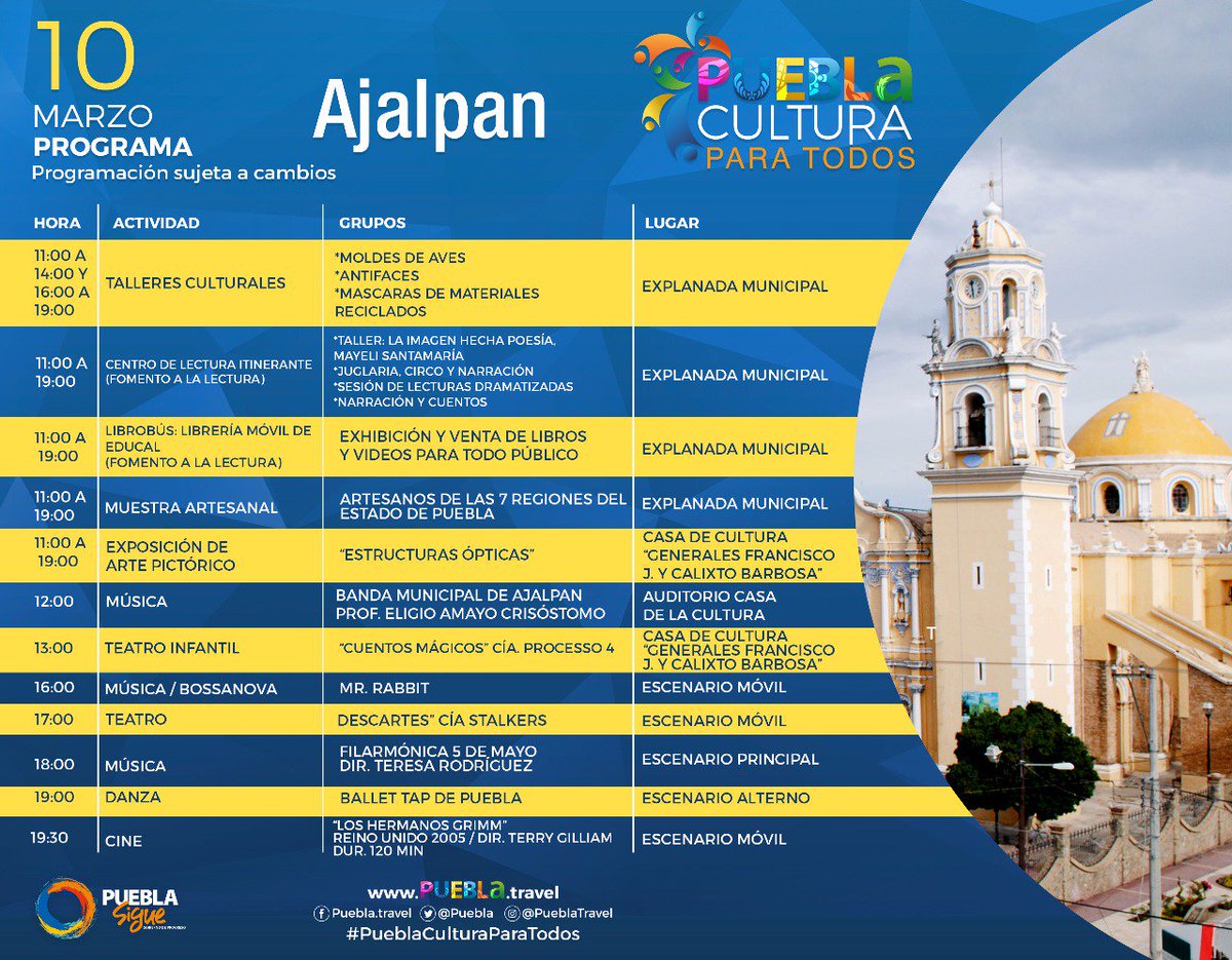 Este 10 de marzo disfruta en familia la función de teatro “Cuentos mágicos” en la Casa de Cultura de Ajalpan. #PueblaCulturaParaTodos