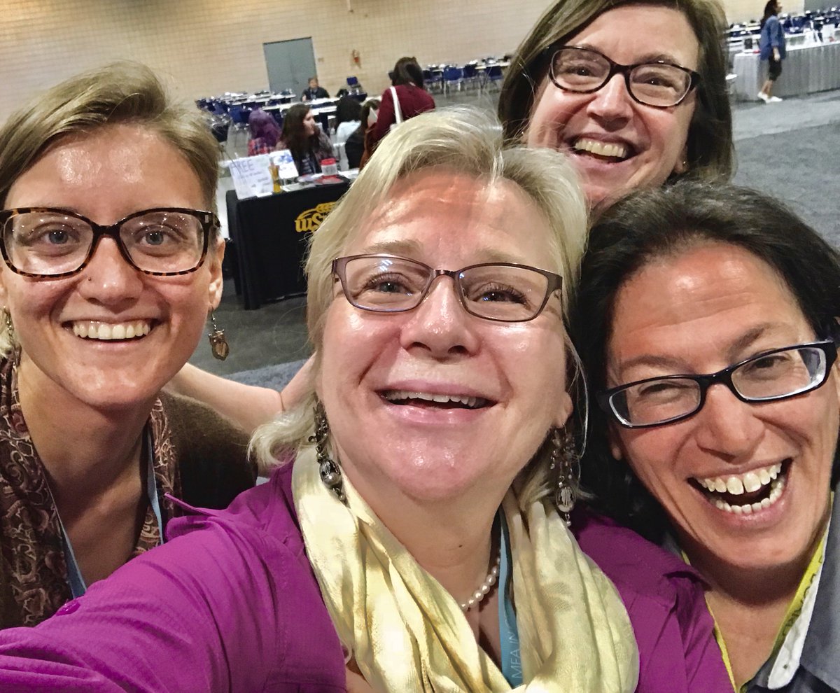 GuerrillaGsOT's tweet image. For International Women's Day there was a spontaneous guerrilla celebration at #AWP2018 with the feminist poets of @Mistress_Tweet @CarolynBoll @FreesiaMcKee @robinreagler#HowDistantTheCity @SocialDance #Teeth&amp;amp;Teeth