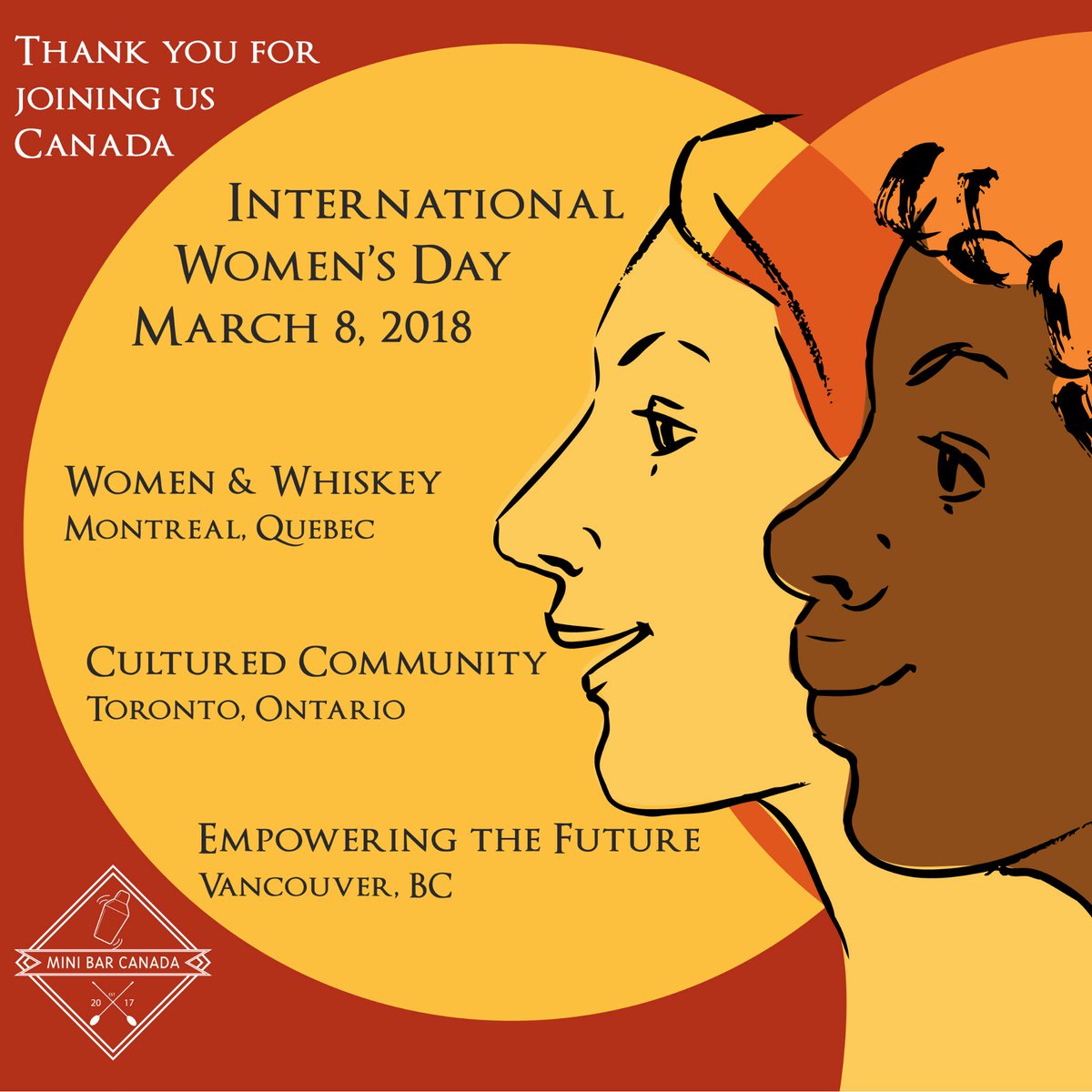 Today is the DAY! Thanks so much for giving each other your support, your heart &amp; your soul. International Women's Day is EVERY day. We're one step closer to equality, inclusion and the pursuit of happiness. Enjoy this moment. #IWD2018 #minibarcanada #toronto #montreal #vancouver
