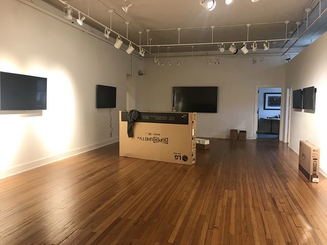 MarylandHall's tweet photo. Behind-the-scenes - Lots of displays in the Chaney Gallery for our video-art exhibition Glistening: Nature Mirrored in Video Art starts March 14! Reception is Thursday, March 15 - mark your calendars! #artforall #mdhall #marlyandhall #videoart #digitalar… https://t.co/ORdWbXfXHS https://t.co/DPChBHwvrr