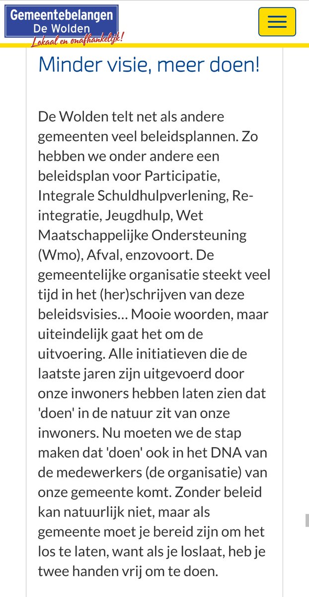 Als gemeente moet je bereid zijn om los te laten, want als je los laat heb je handen vrij om te DOEN!
#GBdoen