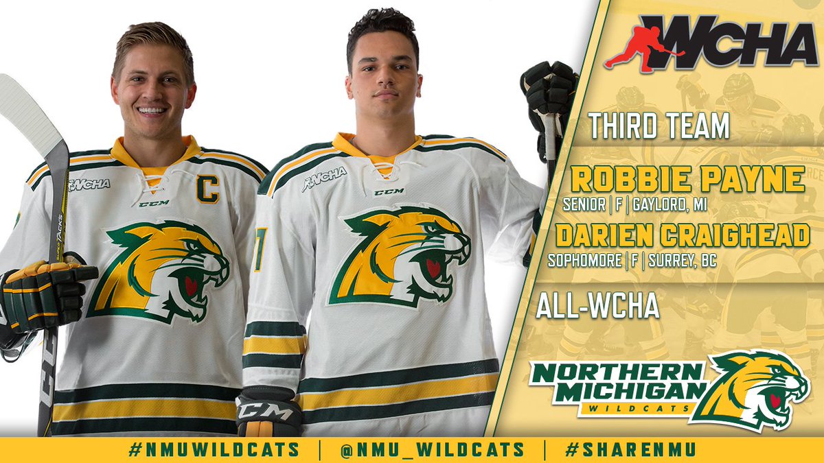 🏒<a href="/NMUHockey/">Northern Michigan Hockey</a>🏒
Six Wildcats were named to All-WCHA teams! Two were named First-Team with NMU being represented on the team for the first time since 2012!
STORY: bit.ly/2FtbWqK
#NMUwildcats #ShareNMU