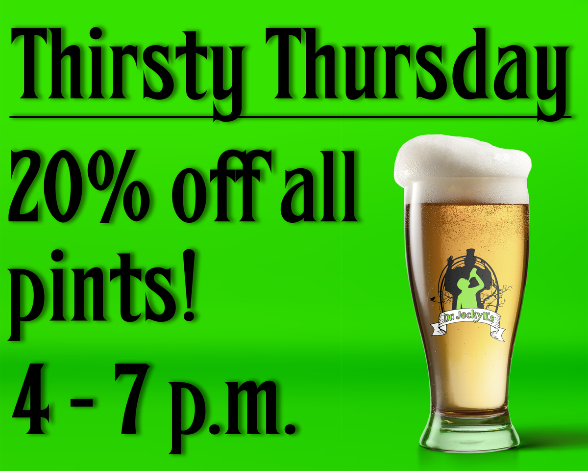 It's Thirsty Thursday, everyone!
#ThirstyThursday #20percentoff #happyhour #drinklocal #craftbeer #welovebeer #40taps