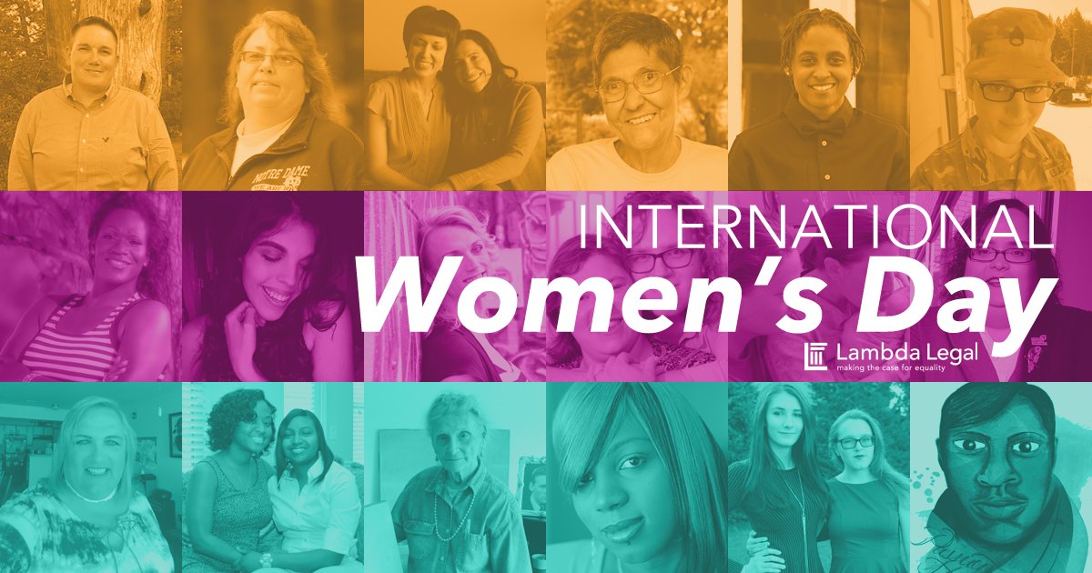 LambdaLegal's tweet photo. Shoutout to our women clients (transgender, cisgender and all who identify with women's experiences) fighting for justice every day. Thank you for being you. #internationalwomensday https://t.co/ZNLAsHz0nV