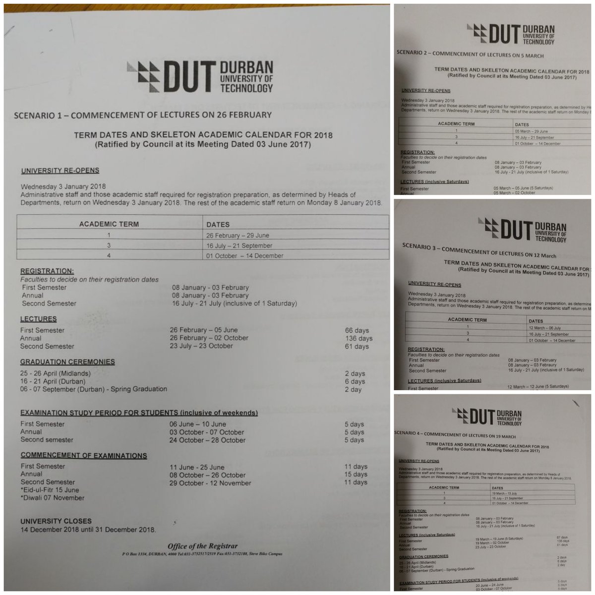 GaynorKast's tweet photo. Four scenarios ratified by Council last year - 3 June 2017.
You don't have to be a rocket scientist to see the problem ...@NalediPandor
@CyrilRamaphosa
#DUTstrike #DUTMatters #Education #Durban https://t.co/j0fxpSl4ip