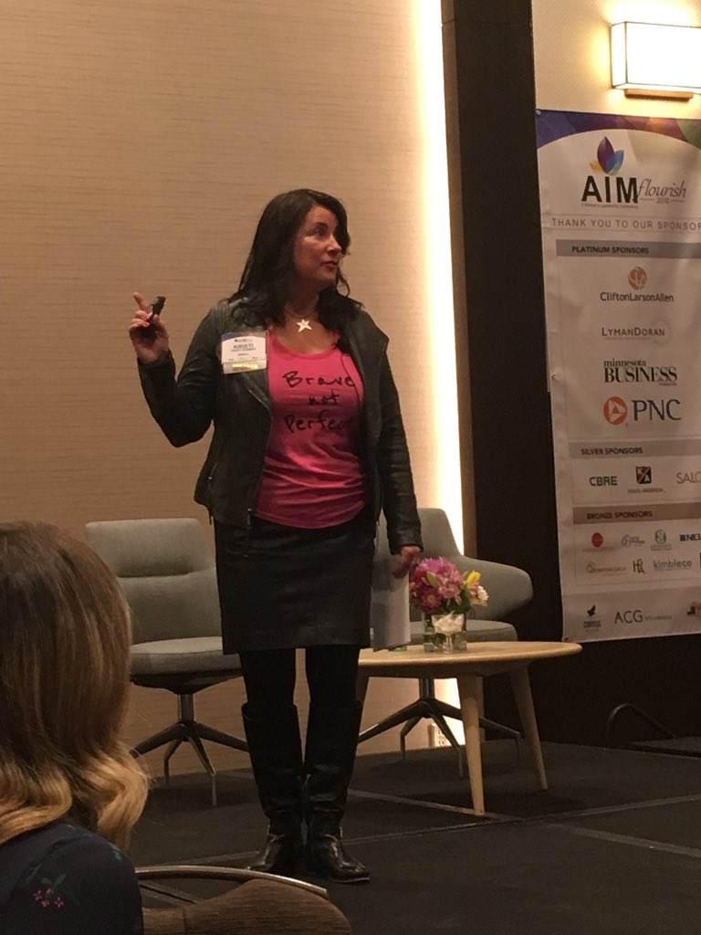 In #Minneapolis - <a href="/kristihemmer/">Kristi Hemmer</a> asks the audience on #InternationalWomensDay, “What has perfect stopped you from doing?” “Brave, not perfect, is the way to self actualization.”
