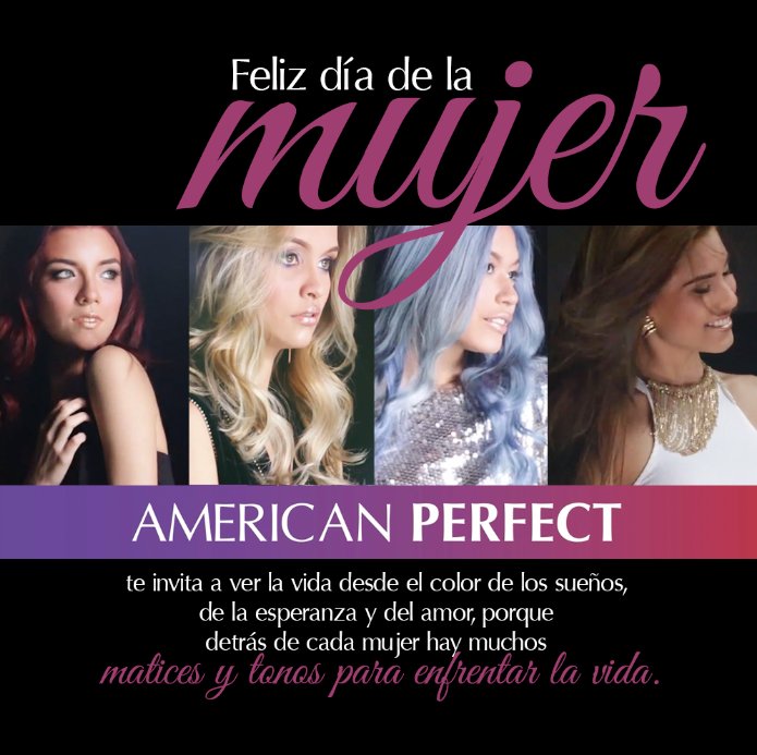 americanpvzla's tweet photo. A ti #mujer bella, emprendedora, empoderada, fuerte, decidida, luchadora y llena de metas por cumplir, que día a día nos acompañas en la labor de hacer crecer nuestra marca, en nombre de #AmericanPerfect te deseamos el mejor de los días.
#diadelamujer #HappyWomensDay https://t.co/iDhFSEzCIz