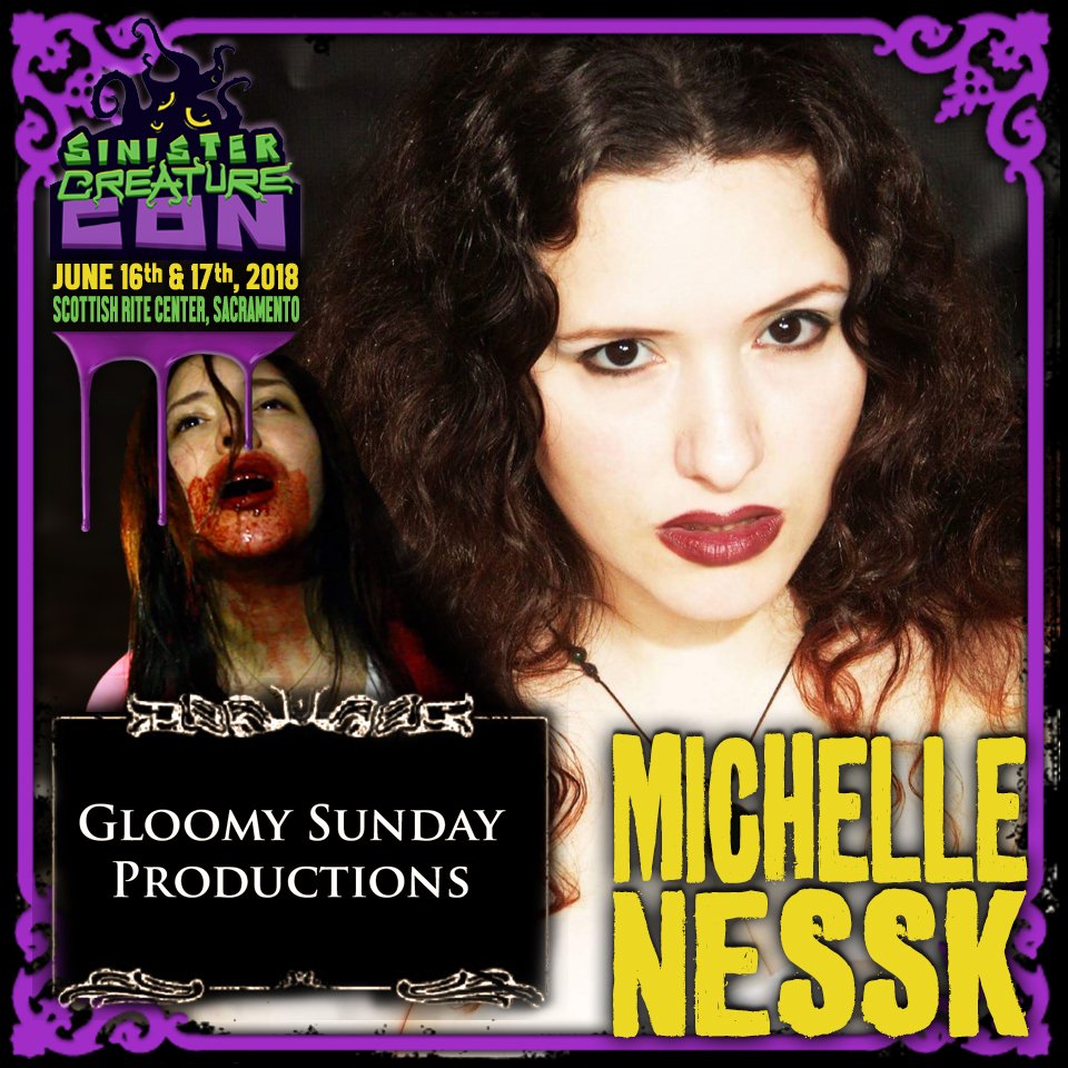 SinCreatureCon's tweet image. Michelle Nessk is an award-winning filmmaker known for Horrors of the PNW and the elusive full feature underground indie film O. Unilateralis. Tickets: goo.gl/bijKHE             
#SCCJune2018 #convention #MUA #horror
