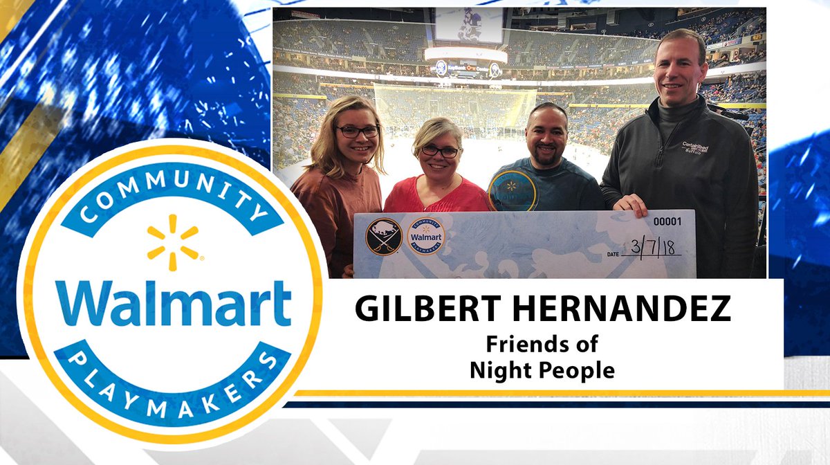 BuffaloSabres's tweet photo. Congratulations to @Walmart Community Playmaker Gilbert Hernandez from Friends of Night People!
Gilbert's volunteer work helps to provide food, clothing, medical care, counseling and hope to those in need. #wmplaymaker https://t.co/eleoS2MbFs
