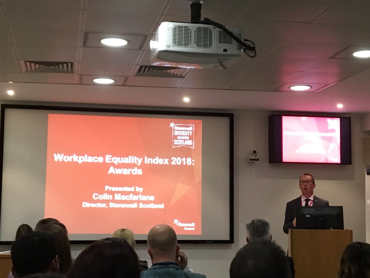 sambababe's tweet image. Hearing about #WEI2018 best practice from @StonewallScot Now to congratulate the award winners and make new connections #ComeOutForLGBT