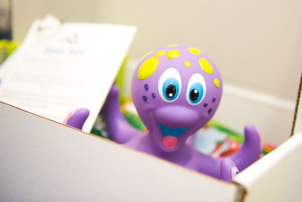 We include bath toys because the playing should never stop! Good bath toys engage a child's story-telling, language, counting - and FUN!!