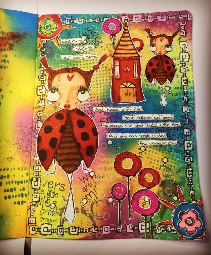 craftylell's tweet photo. Art Journal page created using the cutest designs by ElenaZinskiArt find them over on her Etsy store https://t.co/8otc5KlPWv https://t.co/7leRuI3QjN