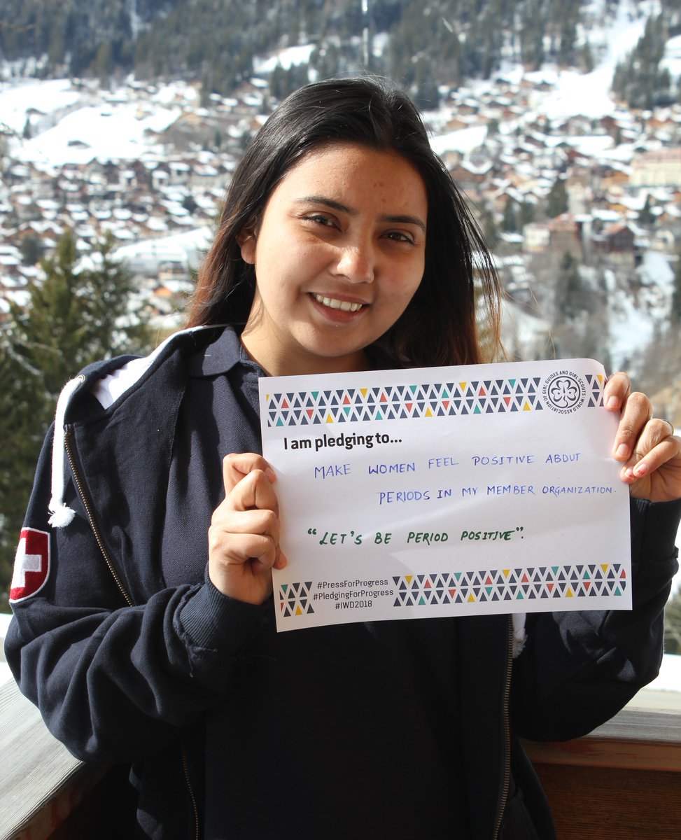 OurChalet's tweet photo. "I am pledging to make women feel positive about periods in my Member Organisation. Let's be period positive!" #PledgingForProgress #IWD2018 https://t.co/BATdeDDdUk