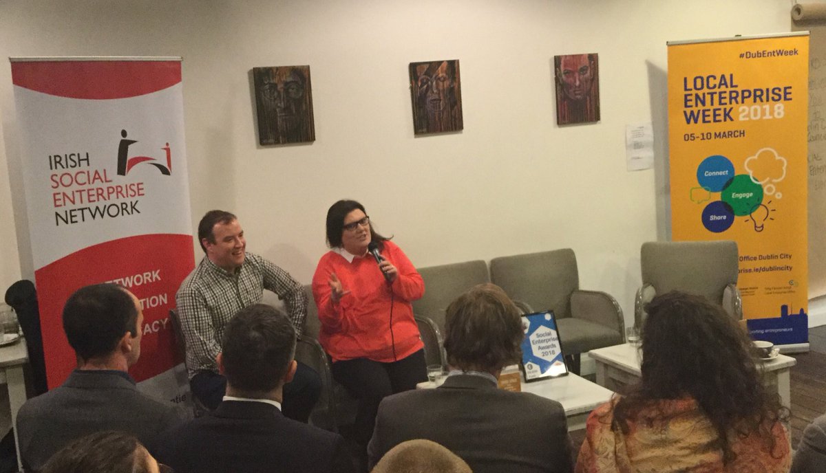 soceconomygeek's tweet photo. Clodagh from ReCreate “warehouse of wonders” in the Q&amp;A spot:  new premises 9k sqft needed. Advice pls. #DubEntWeek  #SocEnt https://t.co/P3cAqW2GF9