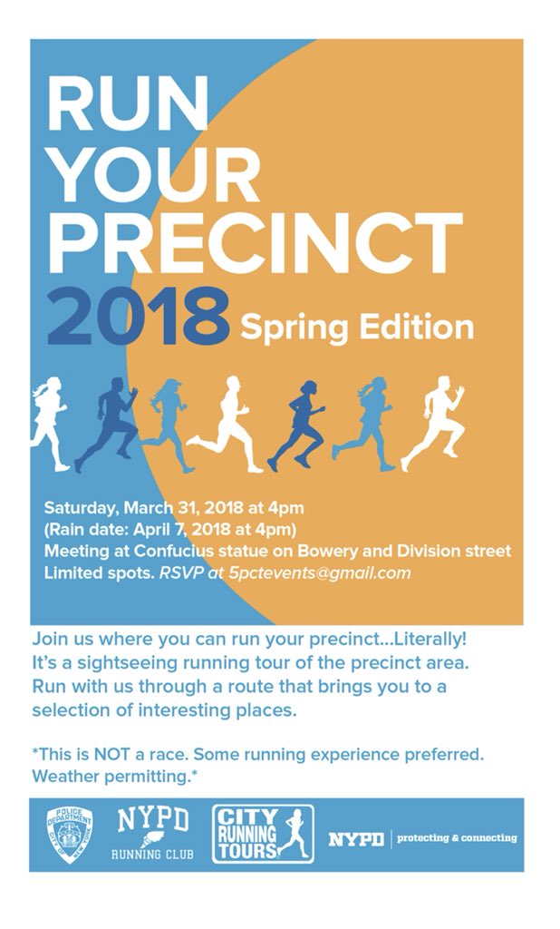 NYPD5Pct's tweet photo. Here is another running event in addition to Run Your Precinct. Tell your friends, Spread the word and remember to RSVP. #NYPDRunning #FDNYRunning #CityRunningTours #summerbody #sweatandsightsee https://t.co/C9jzscDCOK