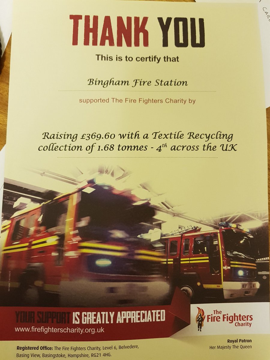 PaulGair999's tweet photo. Great to see #Binghamfs getting some recognition for the work they did to raise money for the @firefighters999 @GWilliscroft @nottsfire @damien_west there to help and support injured firefighters and their families https://t.co/prb3AZGQat