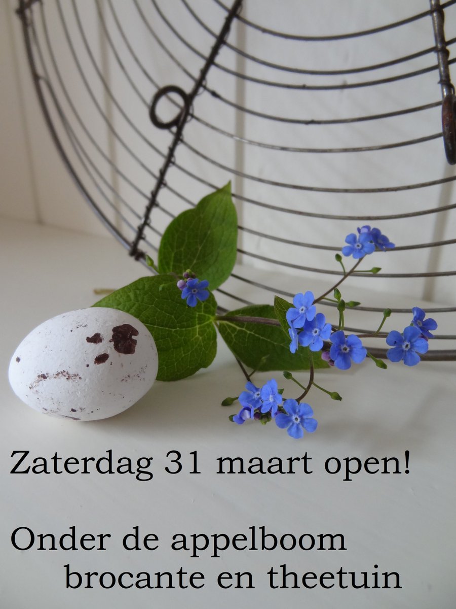 Zaterdag 31 maart is er weer een gezellige brocante verkoop in de theetuin! Van harte welkom om een kijkje te komen nemen! Fijn weekend!