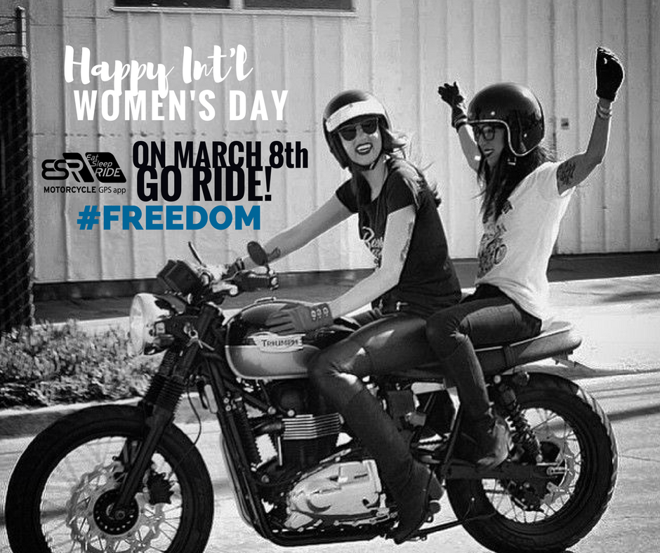 EatSleepRIDE's tweet image. Happy Women's Day to all our sisters and sistas. Let's ride!
#womansday #eatsleepride #ESRapp #syncRIDE @OfficialTriumph