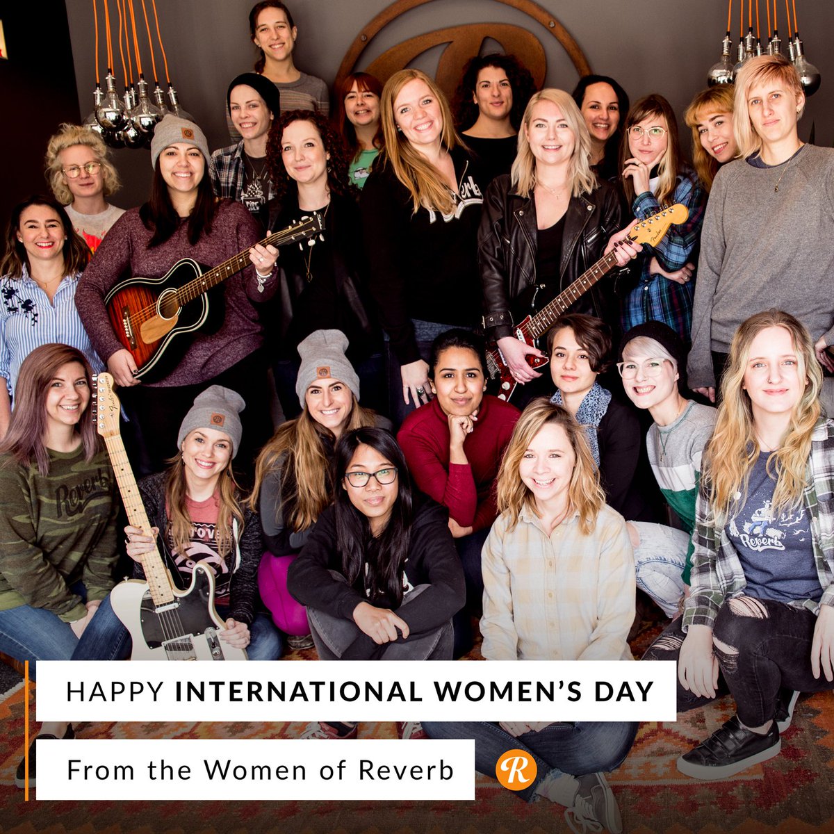reverb's tweet photo. Happy #InternationalWomensDay from the fierce females of Reverb! https://t.co/bV6jxwBoHJ