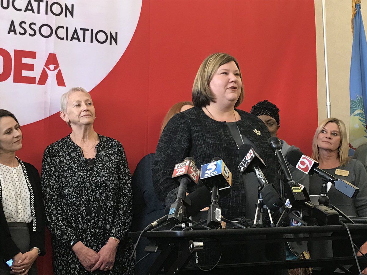 tulsaworld's tweet photo. Updated: 'Schools will stay closed until we get what we are asking for,' Oklahoma teachers union president says https://t.co/7hysPnNWl1 #oklaed via @AndreaEger https://t.co/NUg6R0DmCy