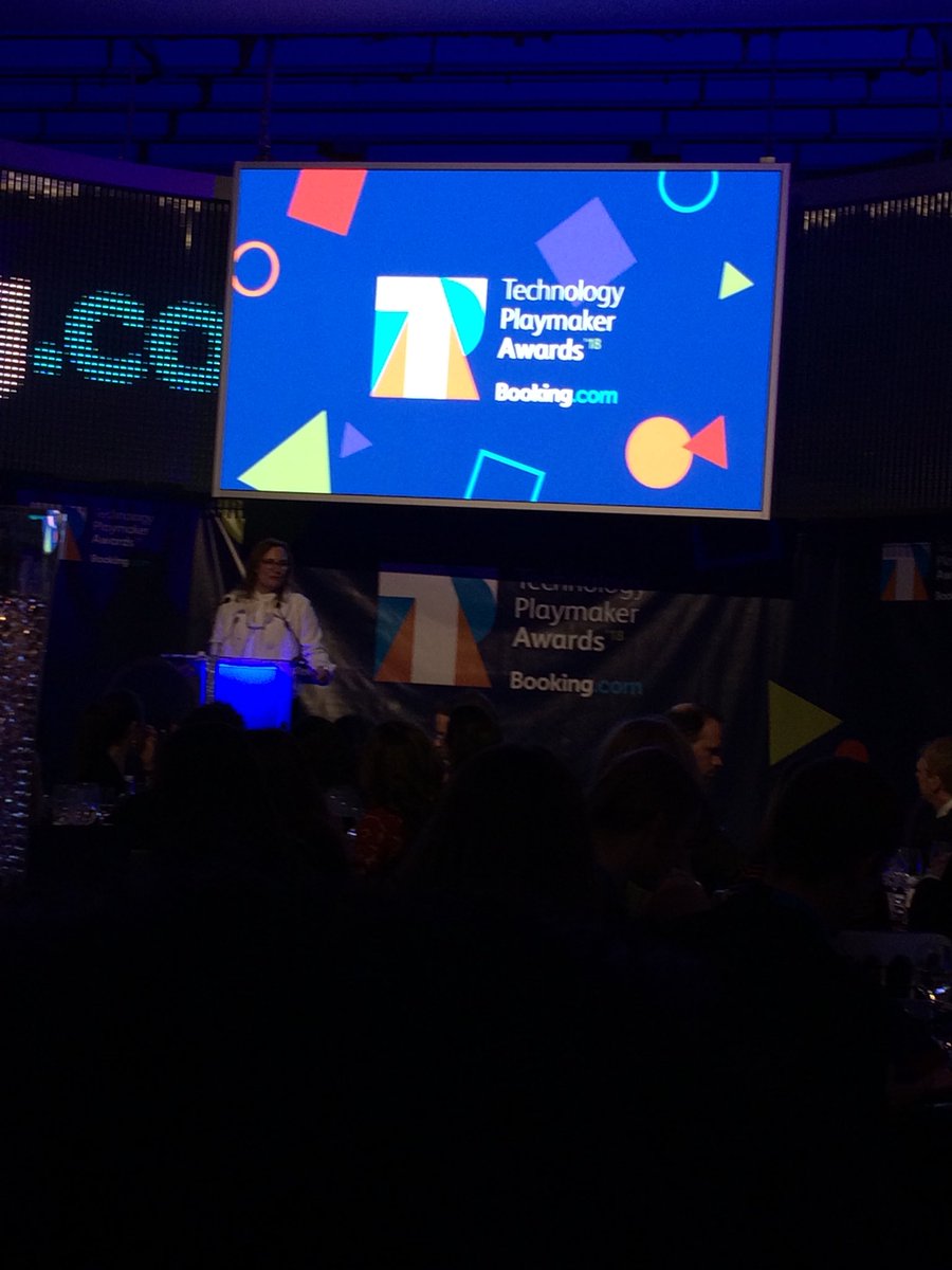 amali_d's tweet photo. Last event of the day - representing @CodeFirstGirls at the inaugural @bookingcom #technologyplaymaker awards! https://t.co/c07JLPTM3l