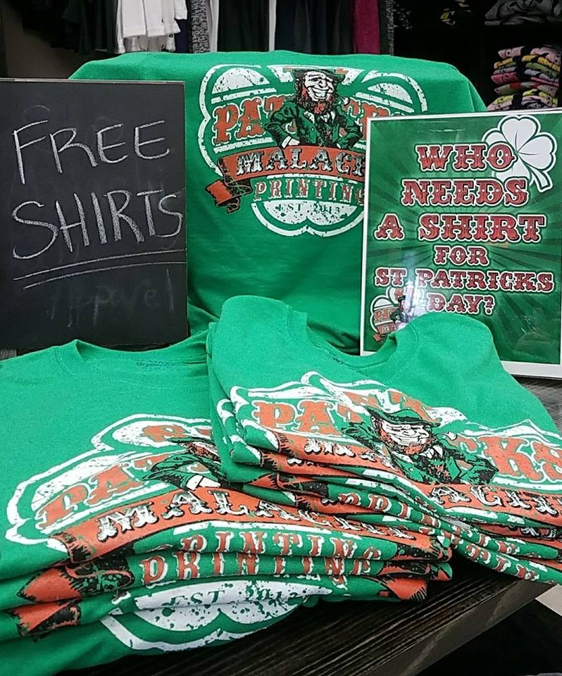 Pickup your free shirt at Malachi Printing while supplies last