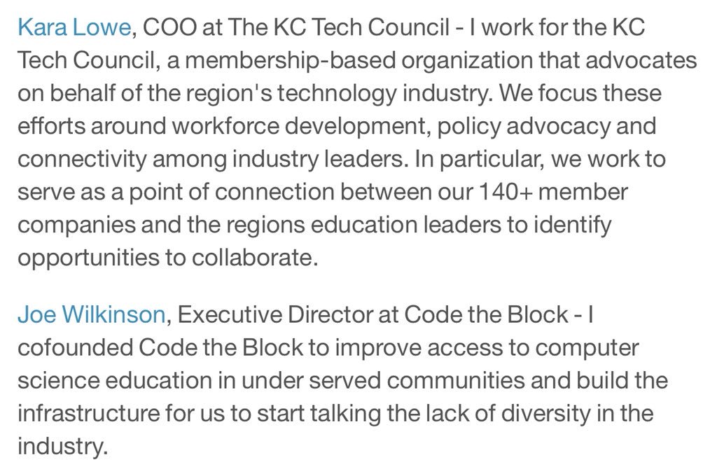LauraGilchrist4's tweet image. I’ve been WAITING FOR THIS! Tonite @TheLeanLab brings in 4 KC tech leaders—INCLUDING A SENIOR IN HS, to talk tech &amp;amp; kids’ futures! I’m STOKED our #techkc &amp;amp; #edtech communities are mingling in same space. How might we combine our superpowers for kids &amp;amp; community?!🔥#cs4all