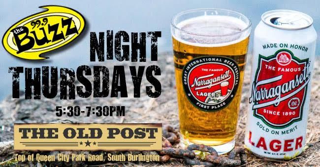 Gansettbeer's tweet photo. Join us, @999thebuzz, and @FarrellDistVT EVERY Thursday at #TheOldPost in #SouthBurlington #VT! https://t.co/Ww6a4QYcve