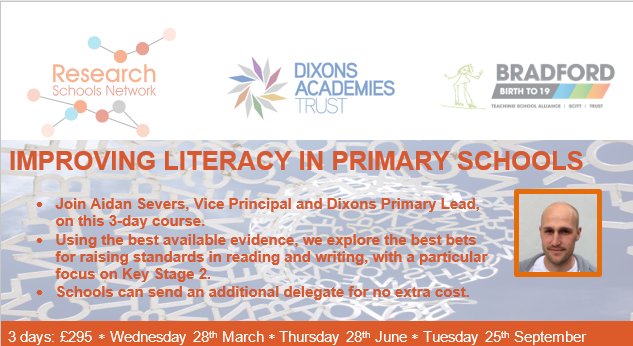 Are you a primary leader or teacher? Do you want to find out about evidence-informed strategies to improve literacy? Our course might be just what you need: bradford.researchschool.org.uk/2018/01/28/tra…