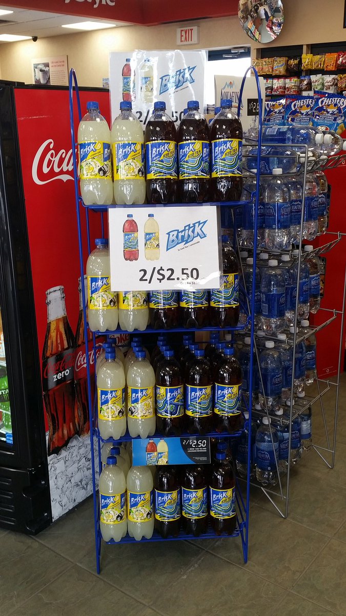 fallsconvenienc's tweet photo. #BriskTea Blowout DEAL just in time for #MarchBreak 2 for $2.50 #FallsConvenience #NiagaraFalls #InternationalWomensDay https://t.co/Y5C8kjDcdz