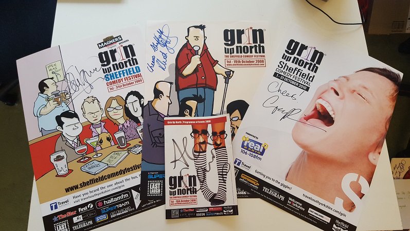 Check out these posters and brochures from the #GrinUpNorth #ComedyFestival over the years! #throwbackthursday #pastevents #timeflies #comedy #sheffield