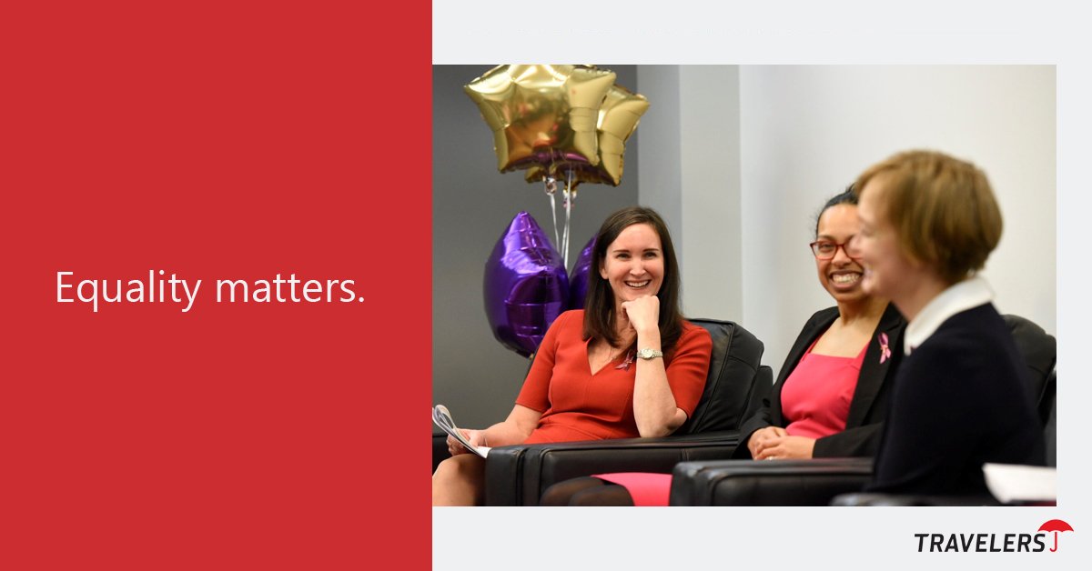 TravelersCanada's tweet photo. Leading from the front means leading by example. Heather Masterson, President &amp; CEO, led an employee discussion on inclusion with 4 female senior leaders. We’re proud that 50% of our execs and 60% of employees are women. #IWD2018 #PressforProgress https://t.co/tEIcva2eeW