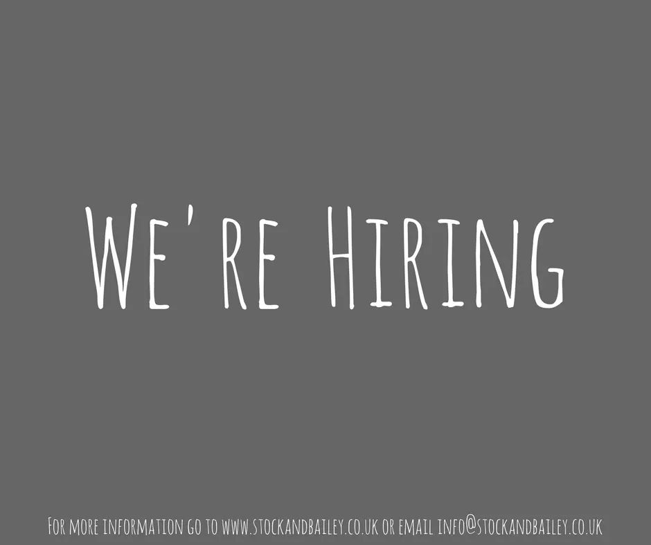 We're expanding our team at Stock &amp; Bailey Wine Bar on Crouch Street in #Colchester 

Get in touch with your CV if you want to join a friendly and hardworking team!

Info@stockandbailey.co.uk