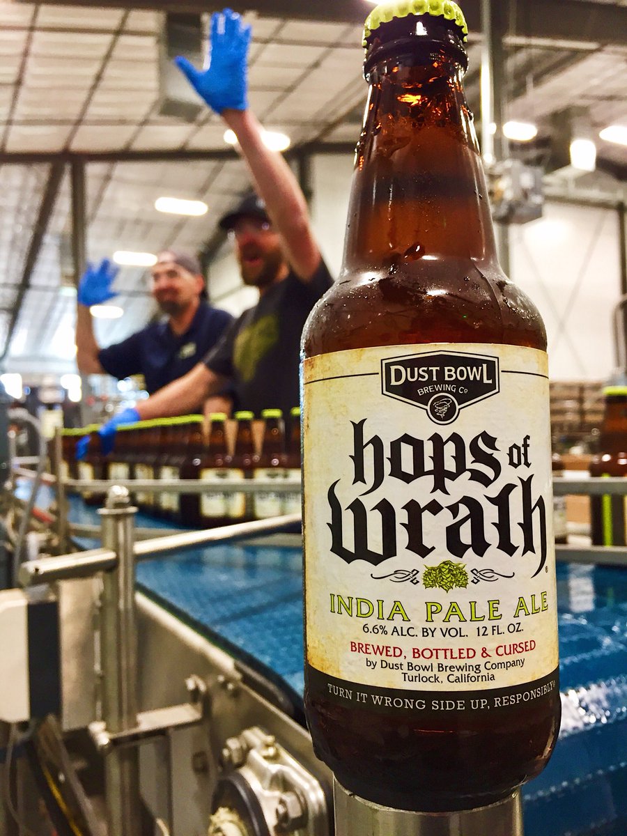 dustbowlbrew's tweet photo. May you all be as happy as our brewers are when bottling. #dustbowlbrewingco #hopsofwrath https://t.co/RkaehA7Myr
