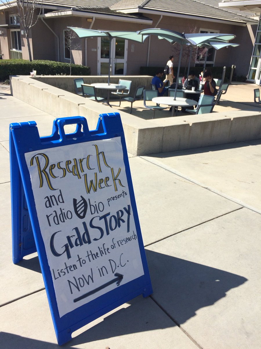 HSRI_UCMerced's tweet photo. Get down to the Dining Center for @radiobio_ucm live! GradStories, now until 2pm. #researchweek #ResearchWeekMerced https://t.co/fdIWfKkOM5