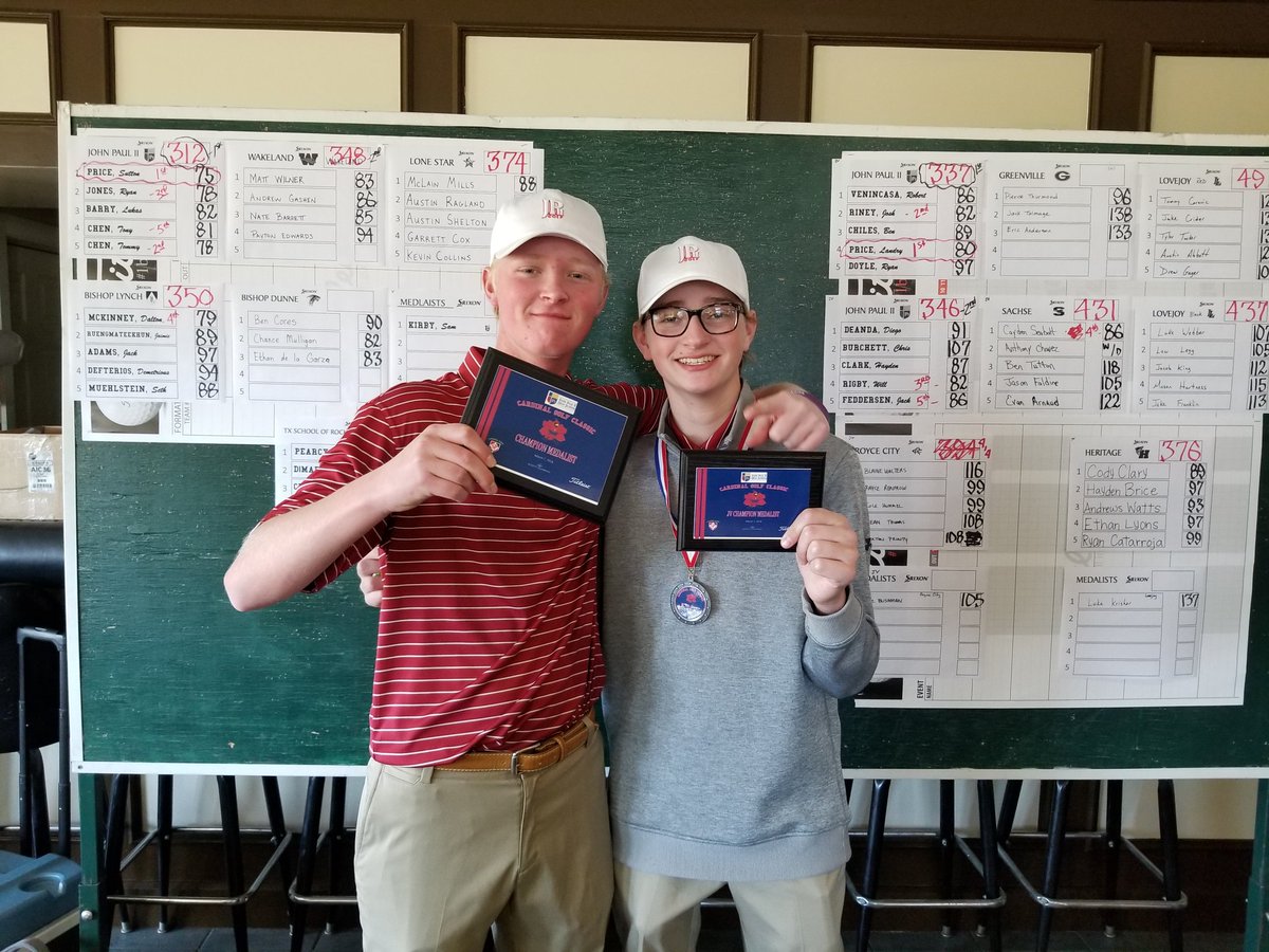 JPIIGolf's tweet photo. The Price Brothers (Landry and Sutton, 2020) win medalist honors @ The Cardinal Classic.  #landshark  #tpx5sutton https://t.co/FRKajLkbCG