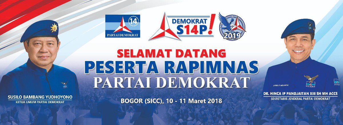 hincapandjaitan's tweet photo. #Rapimnas14
Selamat datang ribuan kader @PDemokrat dari seluruh pelosok Nusantara. BerS14Plah! Kita pastikan strategi menang Pemilu2019. @zarazettirazr @ulil @isari68 @jansen_jsp @dedeyusuf_1 @Edhie_Baskoro @AgusYudhoyono @FPD_DPR https://t.co/dmBvgYJRow