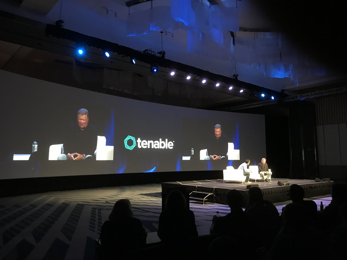 TenableSecurity's tweet photo. @WilliamShatner talks to @ayoran at #Edge2018! https://t.co/fctkGDYPjL