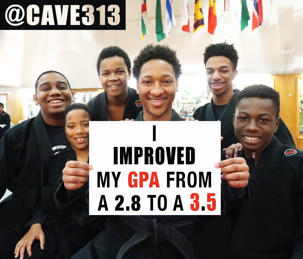 cave313's tweet photo. Please join us in celebrating beloved recruit Jeremiah for improving his grade point average from a 2.8 to a 3.5! #SavingBoys #TeachTrainTransform https://t.co/ylV6xrzonL