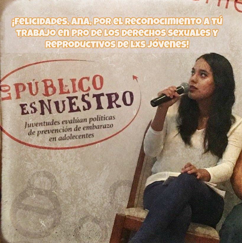 ¡Desde el #ILSB Y @REDefineMX felicitamos a Ana Cortes, integrante de <a href="/RdfineMorelos/">REDefine Morelos</a> por el reconocimiento que hoy  recibe del Instituto Estatal de las Mujeres en Morelos y la Universidad Latina x su trabajo en pro de los derechos sexuales y reproductivos de lxs jóvenes! 👏👏👏