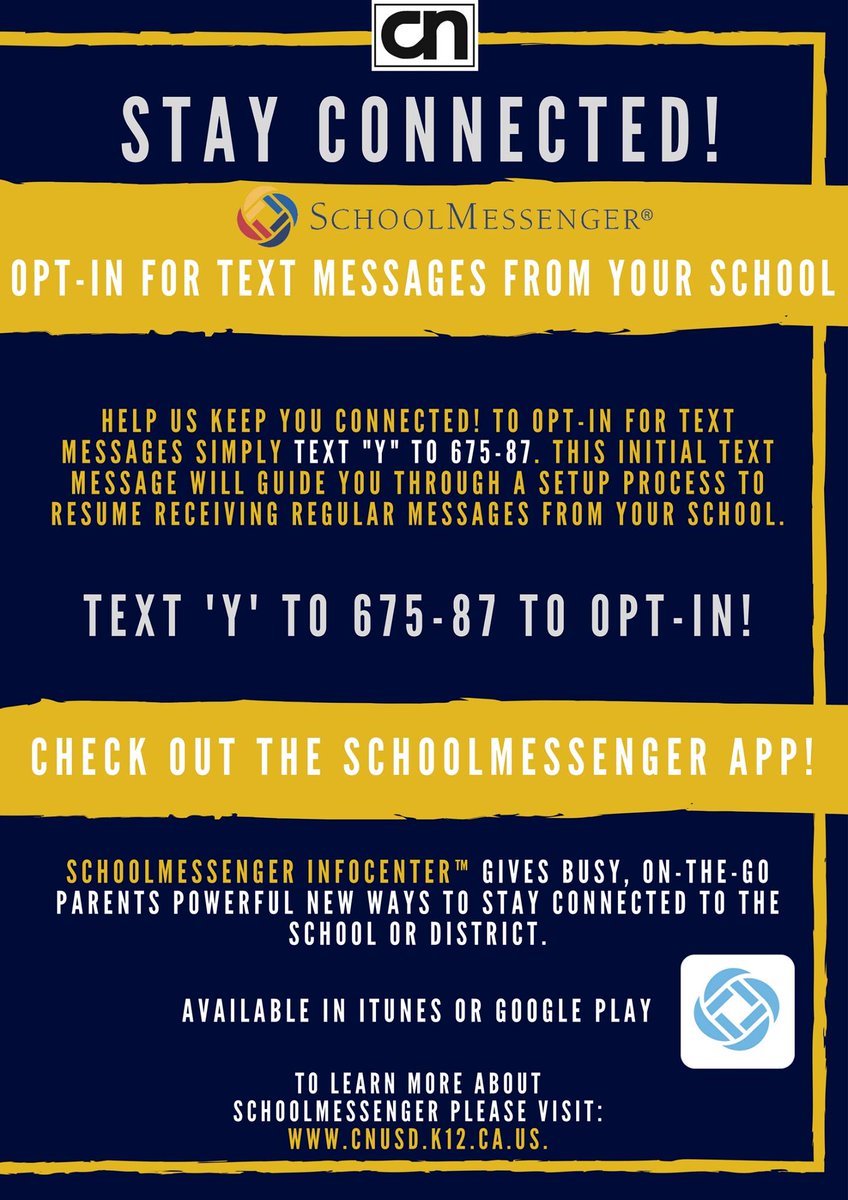 Corona Norco Usd Sur Twitter Help Us Keep You Connected To Opt In For Text Messages Simply Text Y Or Yes To 675 87 This Initial Text Message Will Guide You Through A Setup