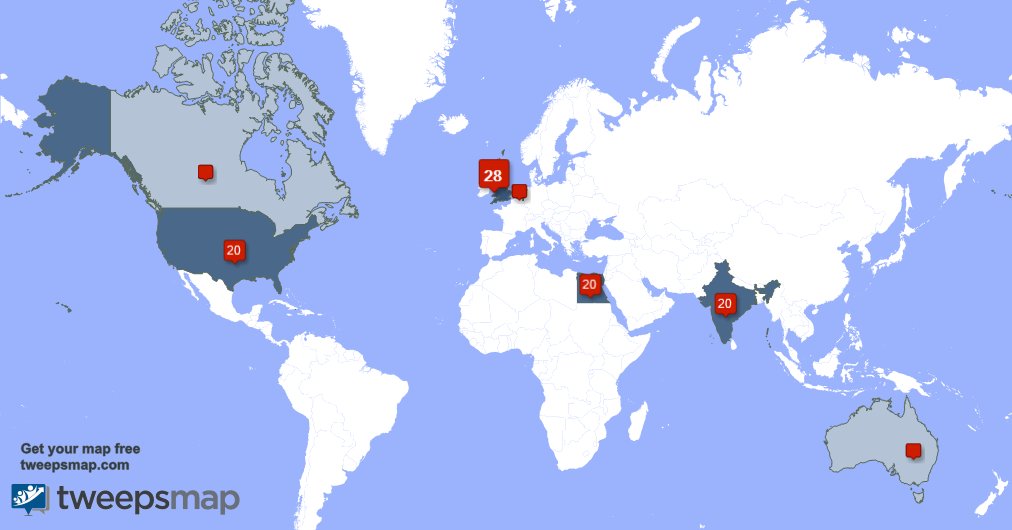 mostafaaafarouk's tweet photo. My followers live in UK. (23%), India(17%)... Get your map: https://t.co/1zwjXnUM6T https://t.co/rFbLXQsCnp