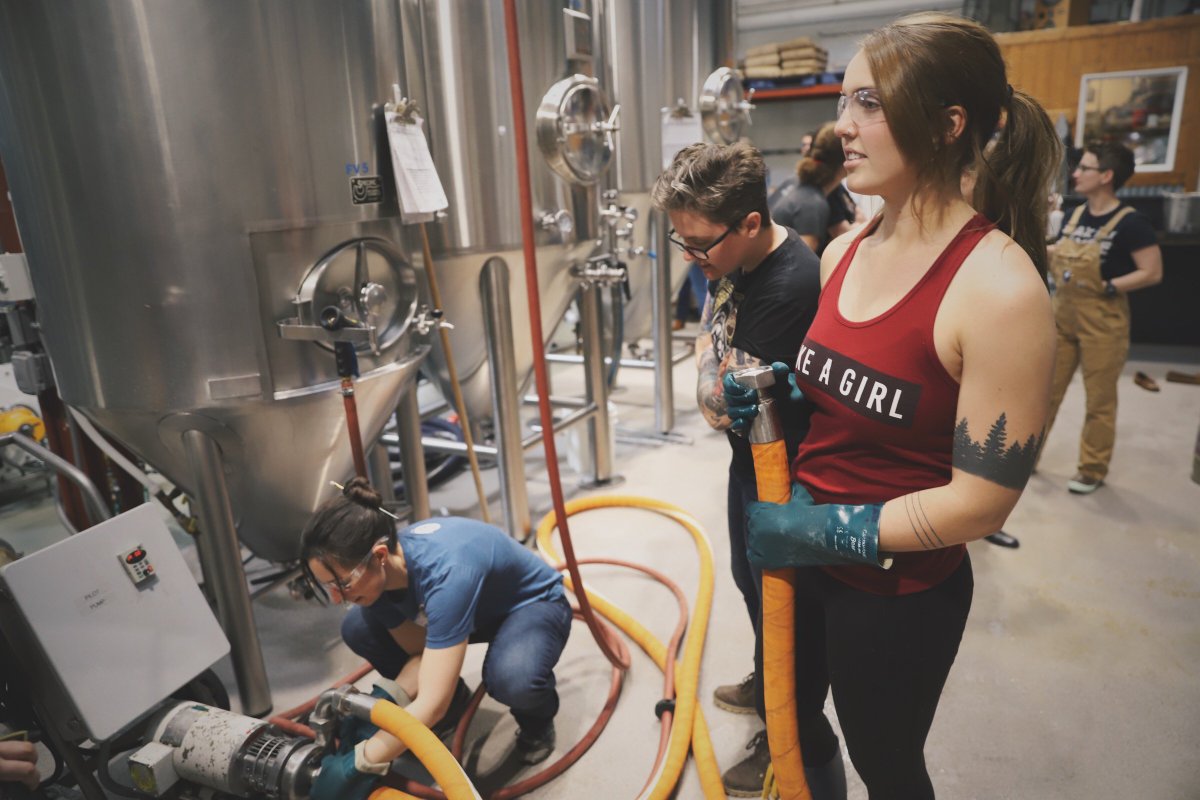 OdellBrewing's tweet photo. For the Pink Boots Collab Brew Day we brewed a dry-hopped gose and named Ruth Bader Gose because it’s “slightly salty, sometimes sweet and always on point.” Look for it soon only at the taproom. #iwd2018 #pinkbootscollaborationbrewday2018 #thenotoriousrgb https://t.co/U72FjRpIpa