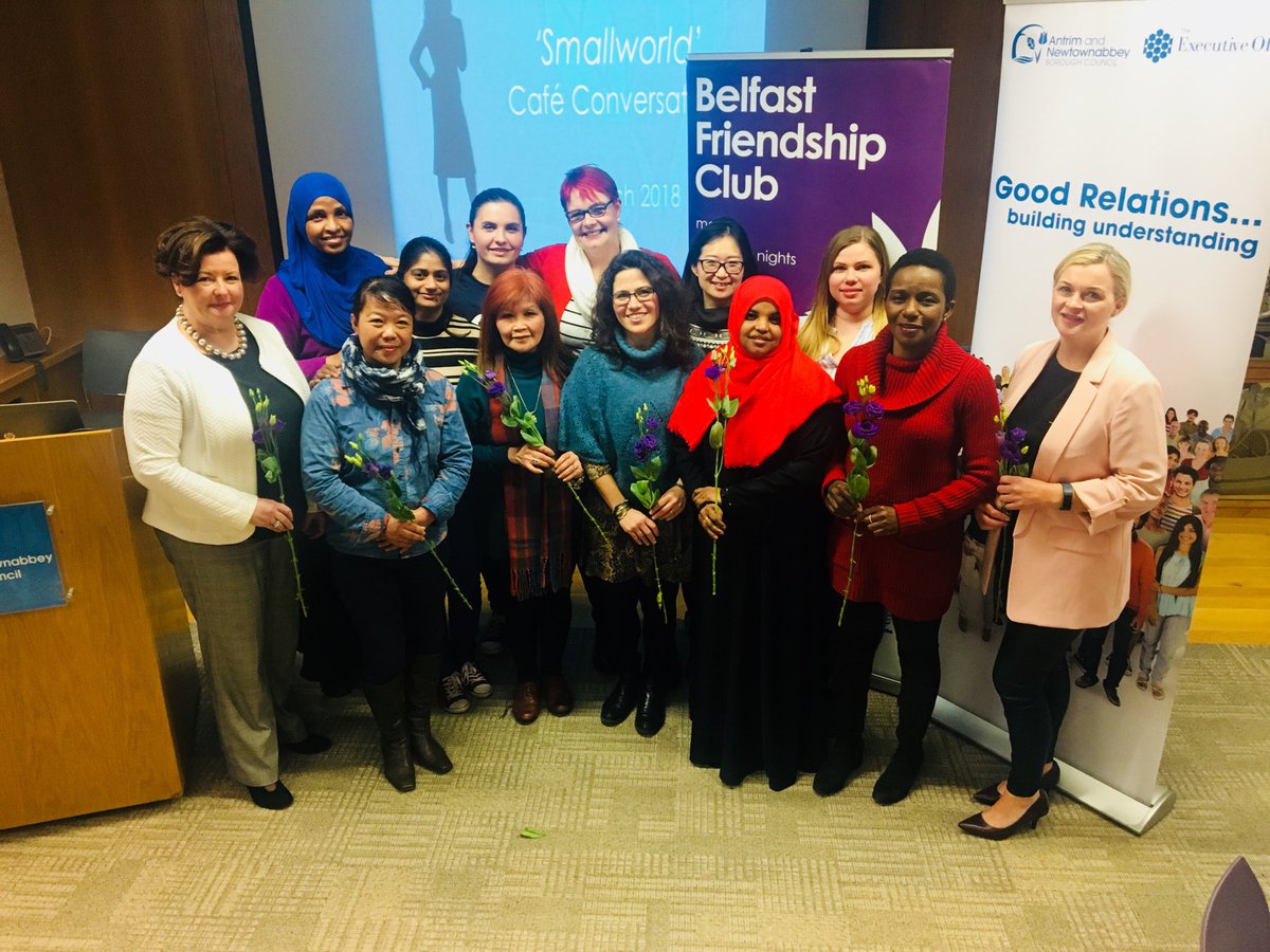 annemarielogue's tweet photo. Delighted to welcome the Belfast Friendship ladies to the leading ladies, International woman’s day celebration in ANBC
Inspirational woman from across the globe telling their stories. #InternationalWomensDay #PressForProgess #OFMDFM https://t.co/eVcMrnTjsd