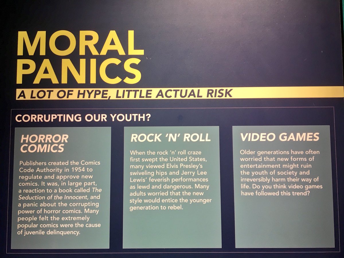 GameAnim's tweet image. At the California Science Center today and there is an exhibit with moral panic over video games.

This thinking literally belongs in a museum.