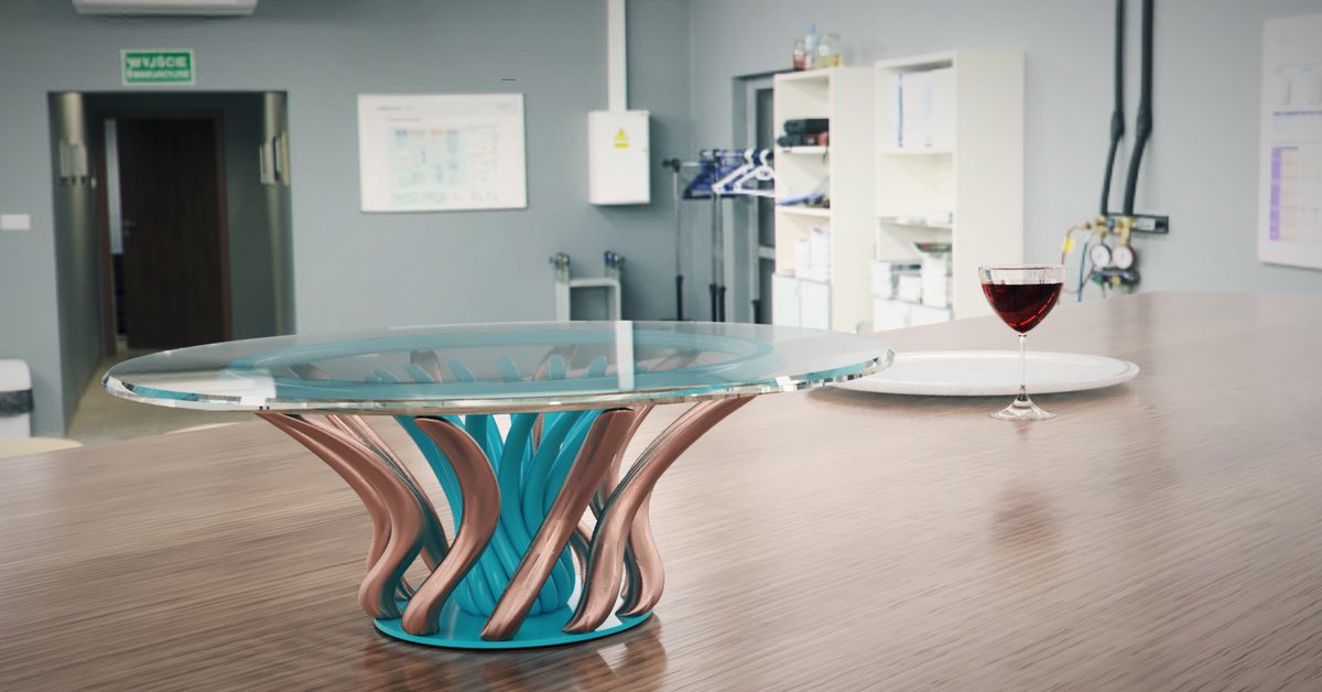 GeckoBox_3D's tweet image. Had some fun with renders in @adskFusion360 today, quite happy with the results! The design is a cake stand to be #3dprinted in @ColorFabb nGen and copperfill