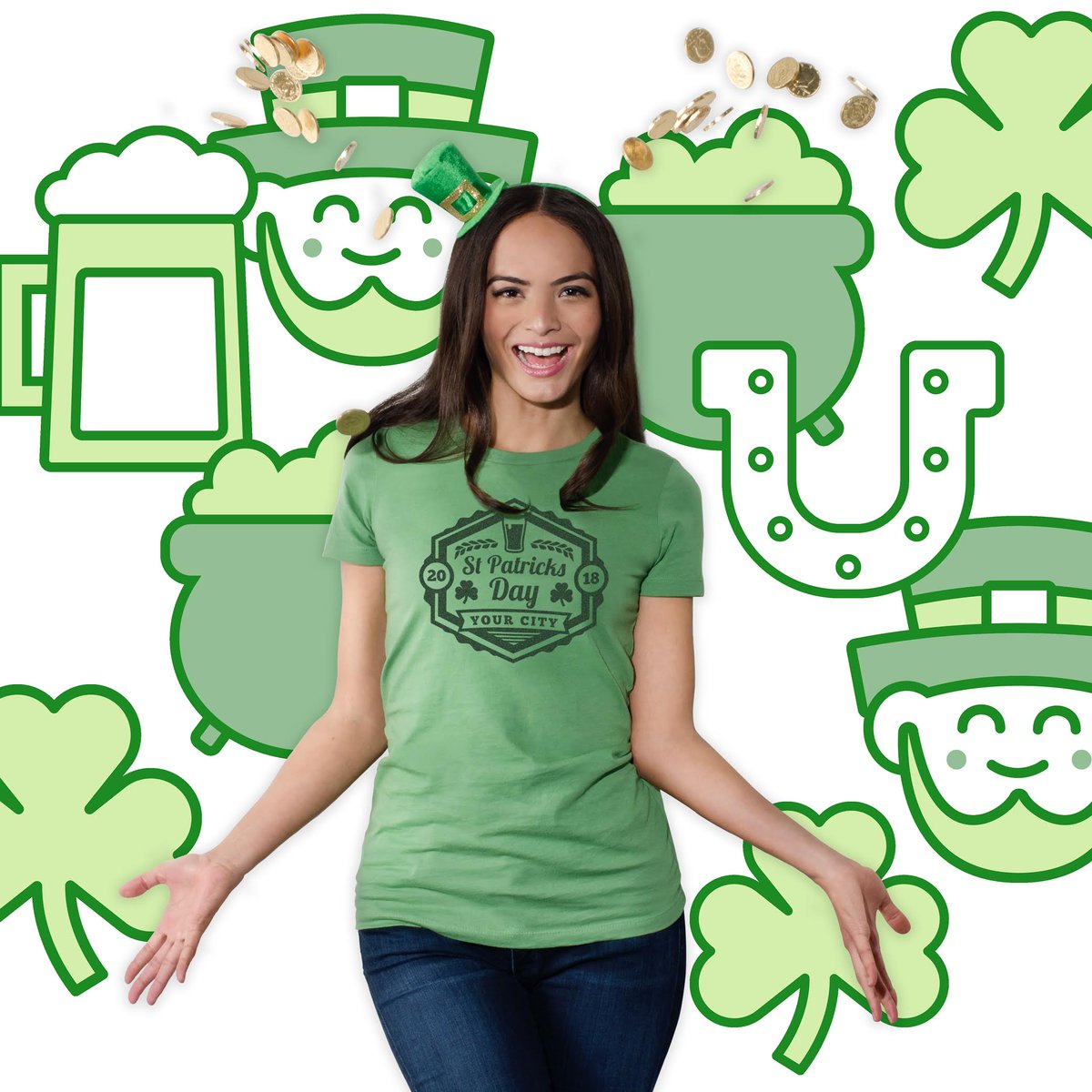 Customize a St. Patty's shirt before your luck runs out! #UberPrints #StPatricksDay #tshirtdesign