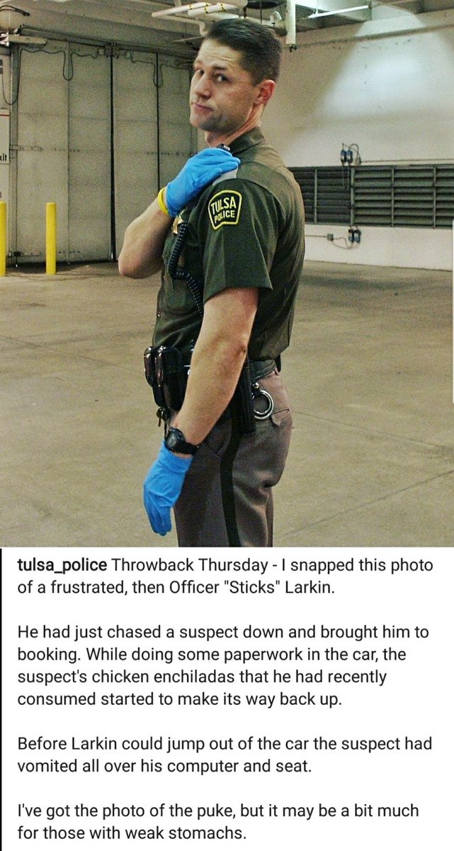 #ThrowBackThursday of a younger <a href="/Sean_C_Larkin/">Sean Larkin</a> posted by <a href="/TulsaPolice/">Tulsa Police</a> on their Instagram page.  

Look at that baby face 😍😍😍

#LivePD 
#LivePD100
#LivePDNation
#TBT

instagram.com/tulsa_police/